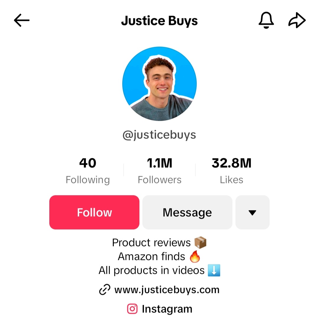 Justine Buys makes money on TikTok with Affiliate marketing